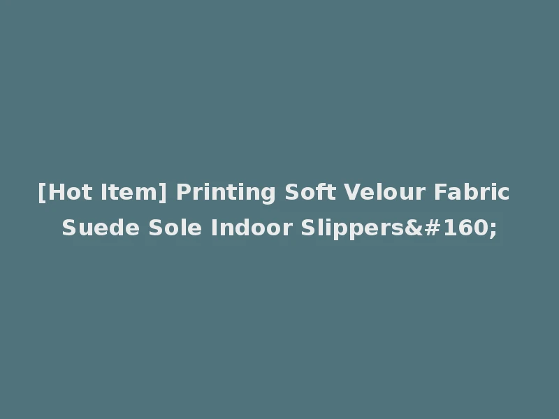 [Hot Item] Printing Soft Velour Fabric Suede Sole Indoor Slippers 
