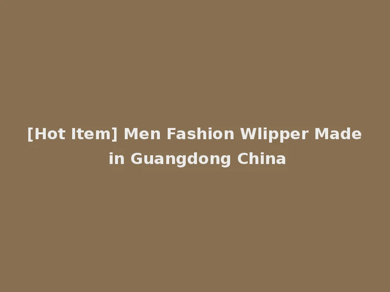 [Hot Item] Men Fashion Wlipper Made in Guangdong China