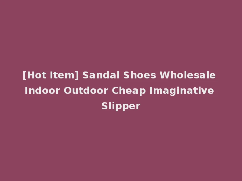 [Hot Item] Sandal Shoes Wholesale Indoor Outdoor Cheap Imaginative Slipper