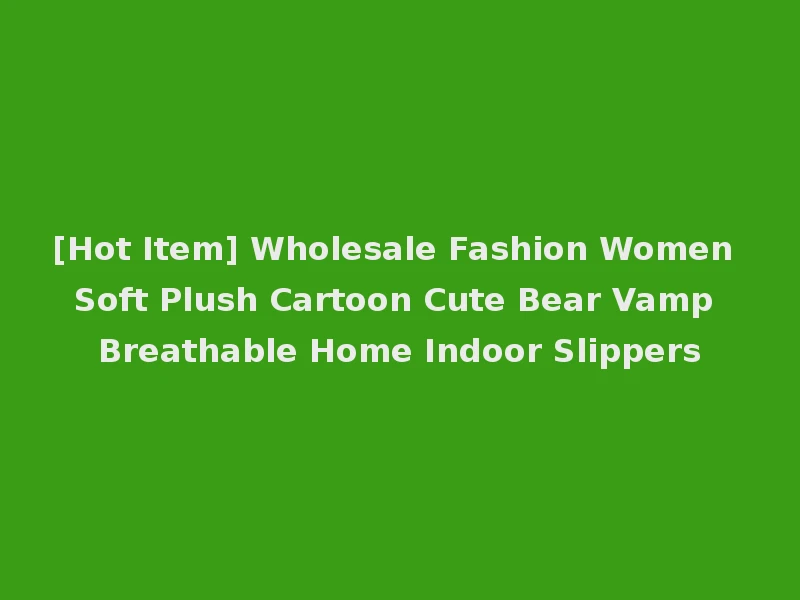 [Hot Item] Wholesale Fashion Women Soft Plush Cartoon Cute Bear Vamp Breathable Home Indoor Slippers