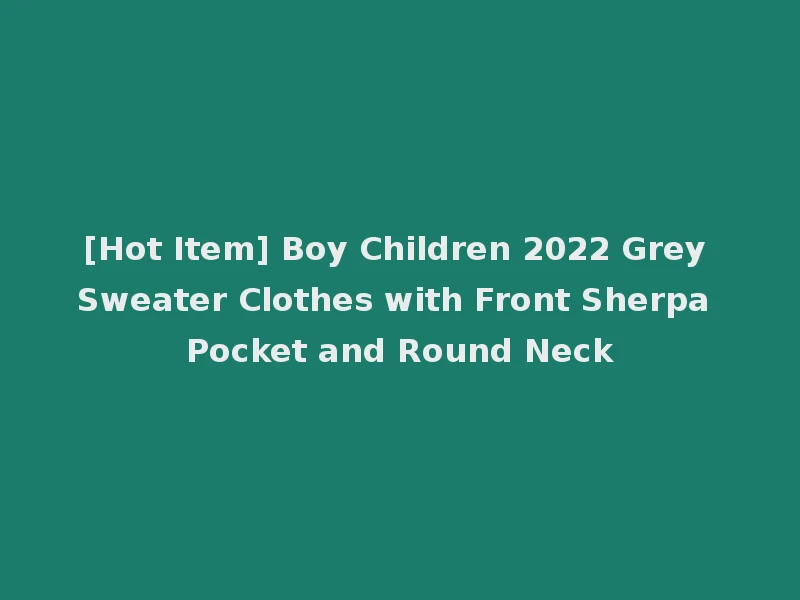 [Hot Item] Boy Children 2022 Grey Sweater Clothes with Front Sherpa Pocket and Round Neck