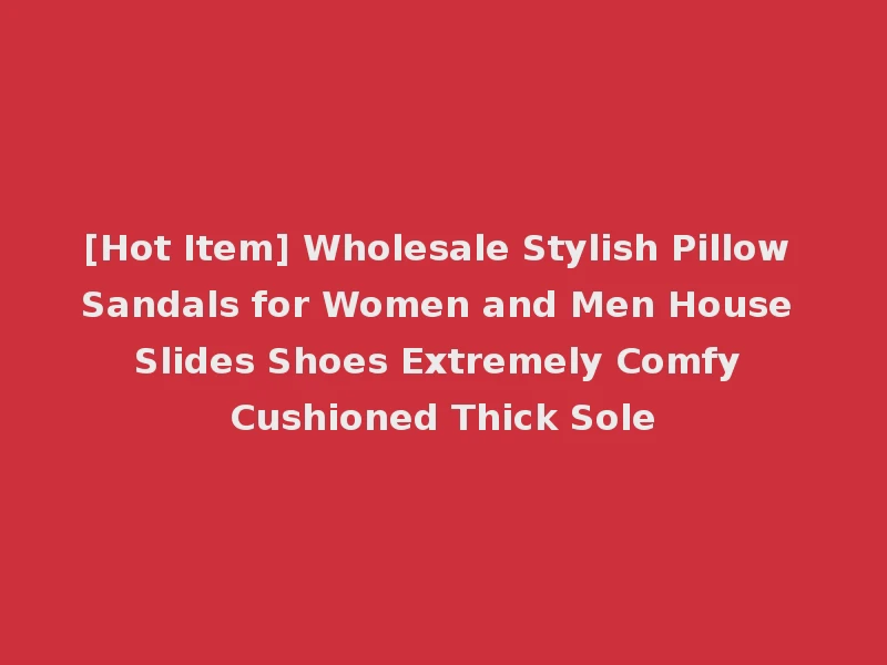 [Hot Item] Wholesale Stylish Pillow Sandals for Women and Men House Slides Shoes Extremely Comfy Cushioned Thick Sole