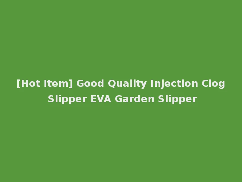 [Hot Item] Good Quality Injection Clog Slipper EVA Garden Slipper