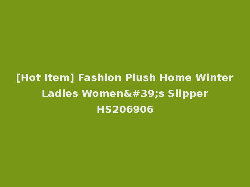 [Hot Item] Fashion Plush Home Winter Ladies Women's Slipper HS206906
