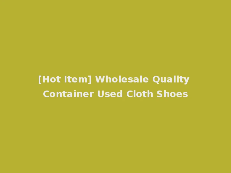[Hot Item] Wholesale Quality Container Used Cloth Shoes