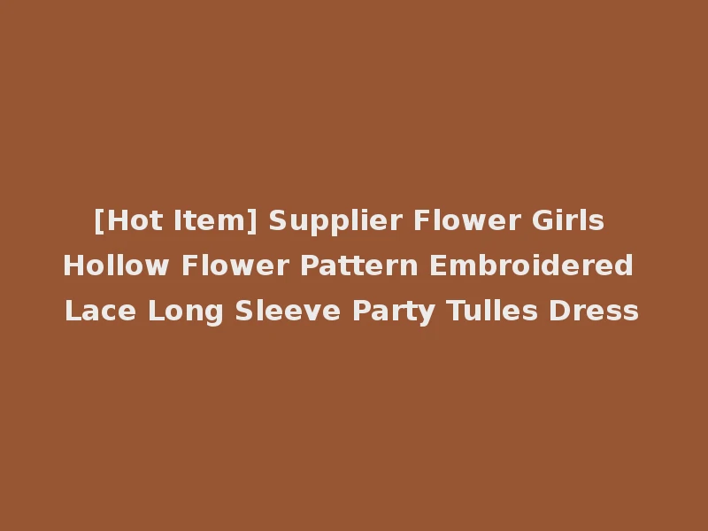 [Hot Item] Supplier Flower Girls Hollow Flower Pattern Embroidered Lace Long Sleeve Party Tulles Dress