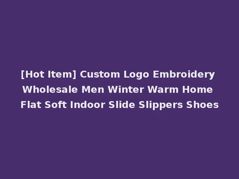 [Hot Item] Custom Logo Embroidery Wholesale Men Winter Warm Home Flat Soft Indoor Slide Slippers Shoes