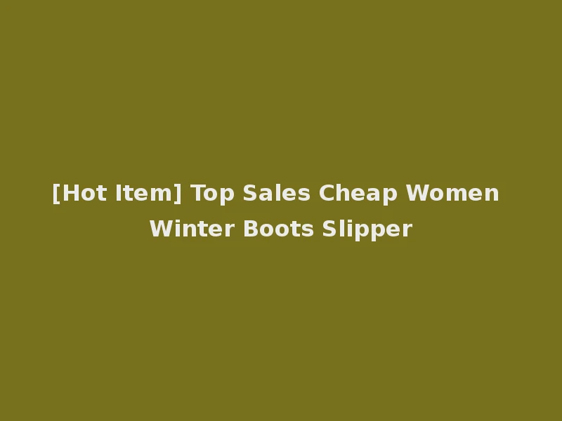 [Hot Item] Top Sales Cheap Women Winter Boots Slipper