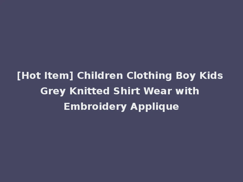 [Hot Item] Children Clothing Boy Kids Grey Knitted Shirt Wear with Embroidery Applique