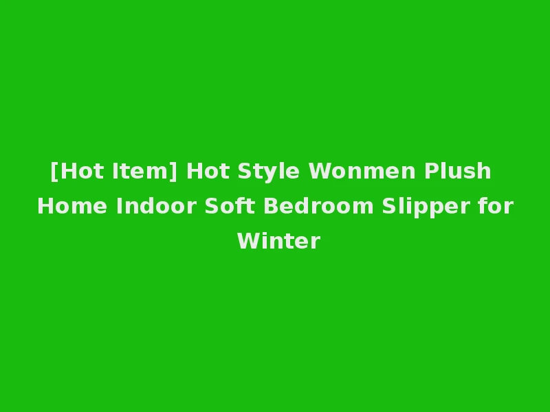 [Hot Item] Hot Style Wonmen Plush Home Indoor Soft Bedroom Slipper for Winter