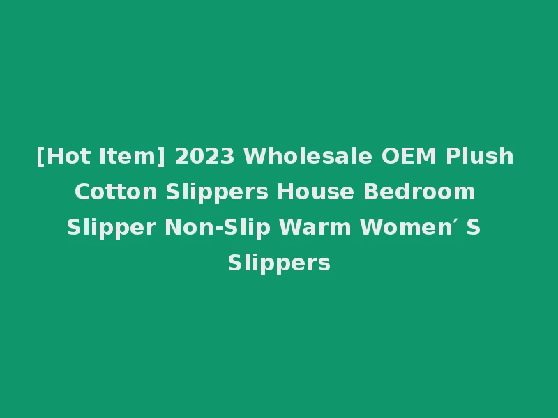 [Hot Item] 2023 Wholesale OEM Plush Cotton Slippers House Bedroom Slipper Non-Slip Warm Women′ S Slippers