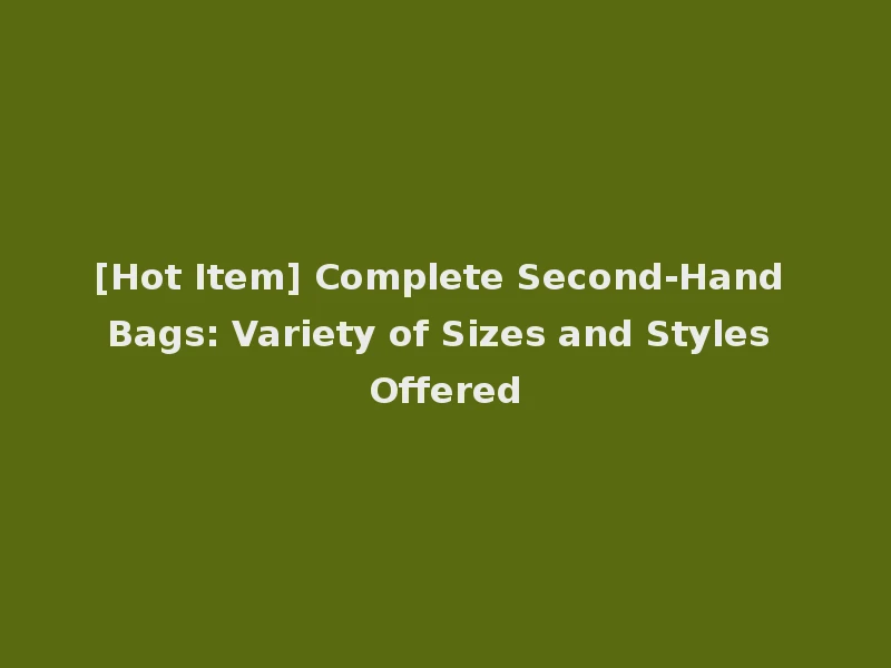 [Hot Item] Complete Second-Hand Bags: Variety of Sizes and Styles Offered