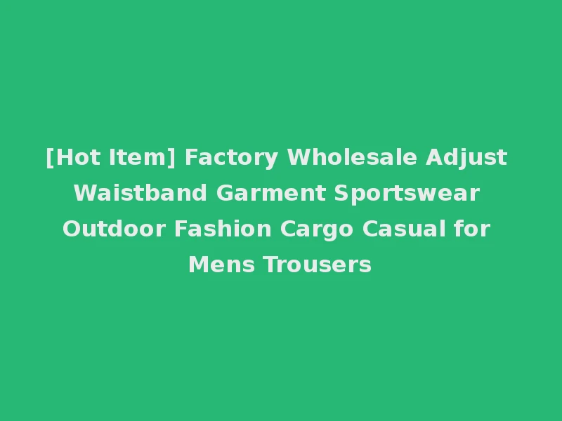 [Hot Item] Factory Wholesale Adjust Waistband Garment Sportswear Outdoor Fashion Cargo Casual for Mens Trousers
