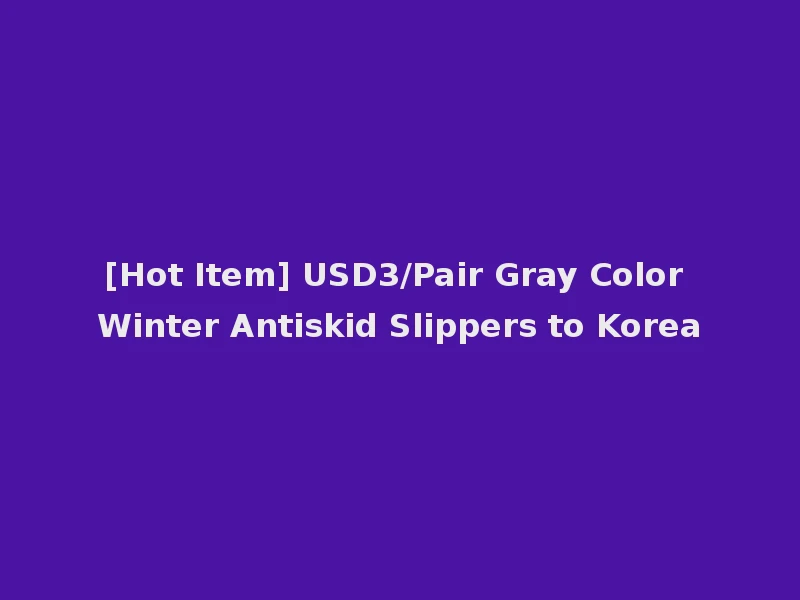 [Hot Item] USD3/Pair Gray Color Winter Antiskid Slippers to Korea