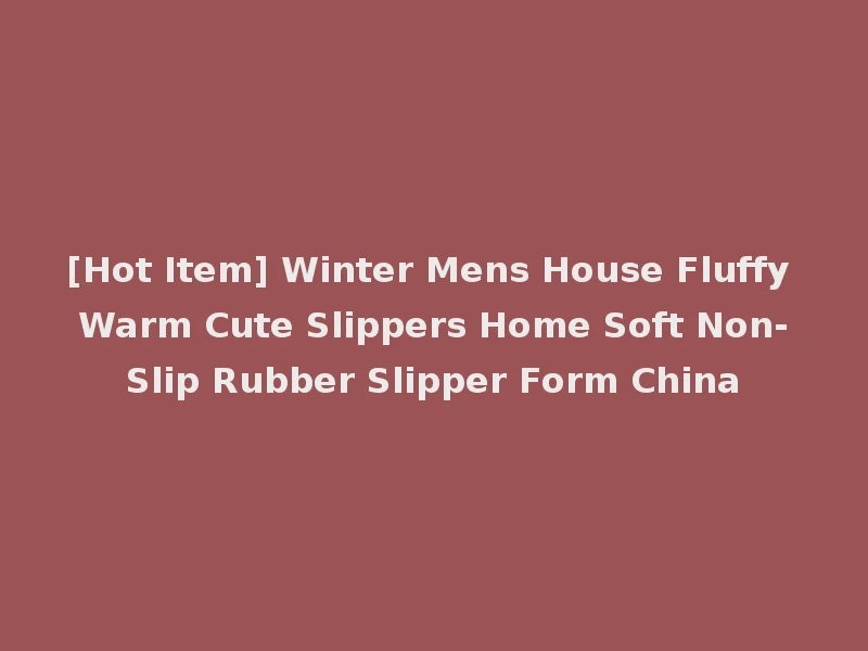 [Hot Item] Winter Mens House Fluffy Warm Cute Slippers Home Soft Non-Slip Rubber Slipper Form China