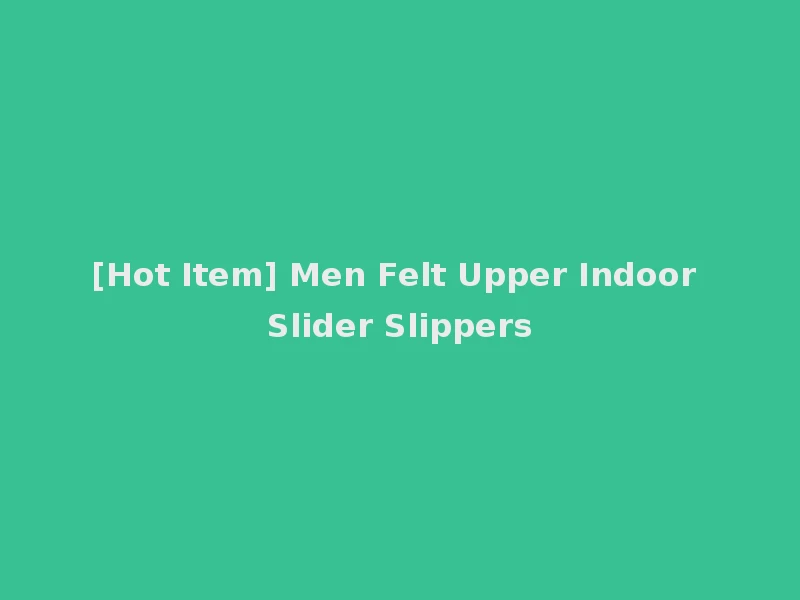 [Hot Item] Men Felt Upper Indoor Slider Slippers