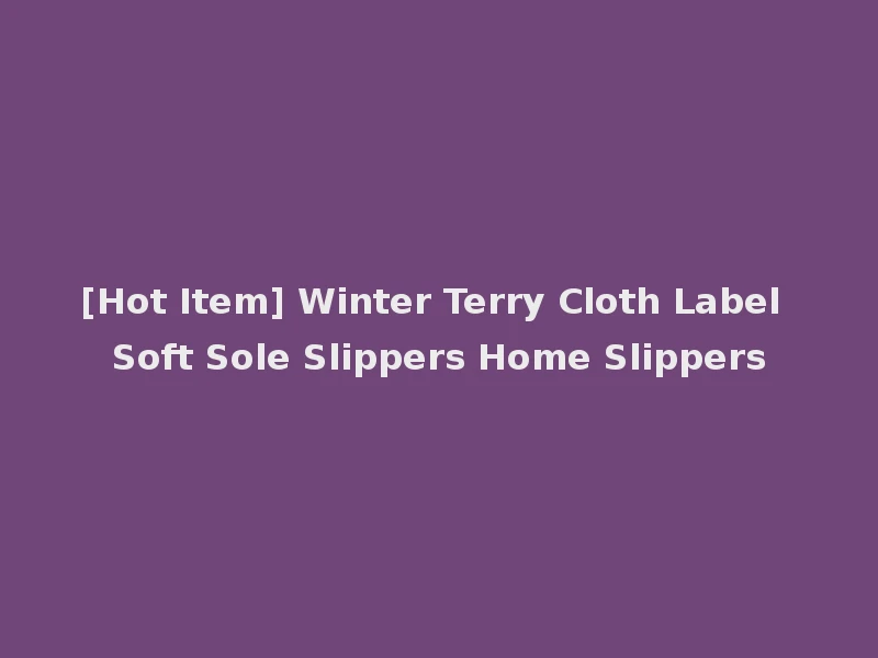 [Hot Item] Winter Terry Cloth Label Soft Sole Slippers Home Slippers