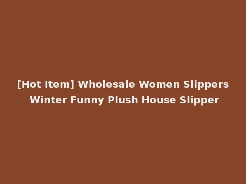 [Hot Item] Wholesale Women Slippers Winter Funny Plush House Slipper