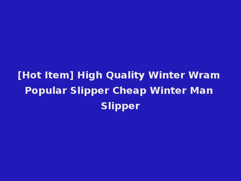 [Hot Item] High Quality Winter Wram Popular Slipper Cheap Winter Man Slipper