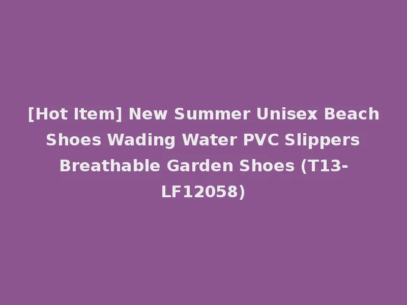 [Hot Item] New Summer Unisex Beach Shoes Wading Water PVC Slippers Breathable Garden Shoes (T13-LF12058)