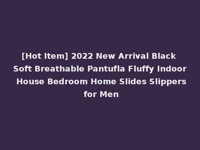[Hot Item] 2022 New Arrival Black Soft Breathable Pantufla Fluffy Indoor House Bedroom Home Slides Slippers for Men