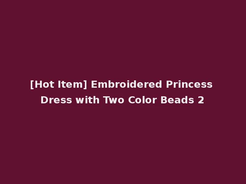 [Hot Item] Embroidered Princess Dress with Two Color Beads 2