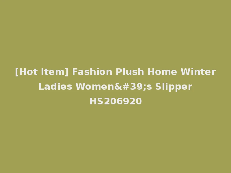 [Hot Item] Fashion Plush Home Winter Ladies Women's Slipper HS206920