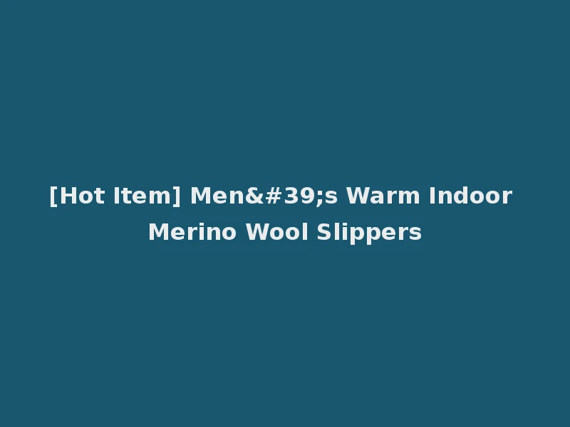 [Hot Item] Men's Warm Indoor Merino Wool Slippers