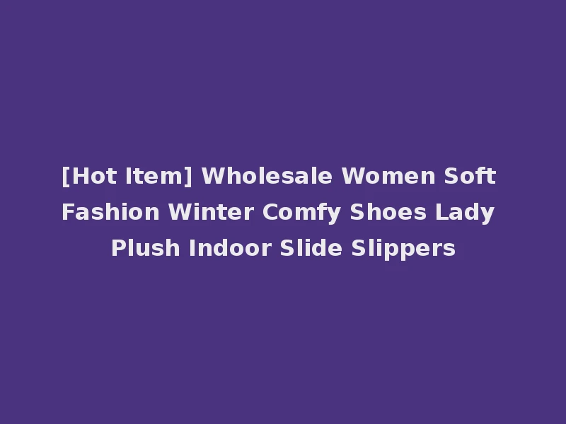 [Hot Item] Wholesale Women Soft Fashion Winter Comfy Shoes Lady Plush Indoor Slide Slippers