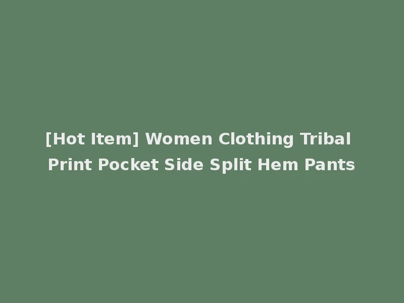 [Hot Item] Women Clothing Tribal Print Pocket Side Split Hem Pants