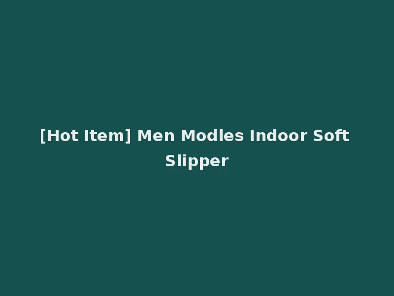 [Hot Item] Men Modles Indoor Soft Slipper