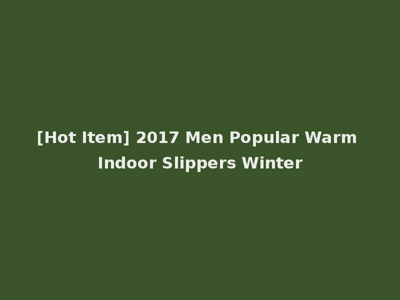 [Hot Item] 2017 Men Popular Warm Indoor Slippers Winter