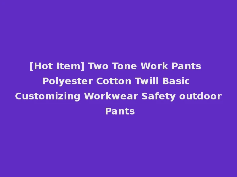 [Hot Item] Two Tone Work Pants Polyester Cotton Twill Basic Customizing Workwear Safety outdoor Pants