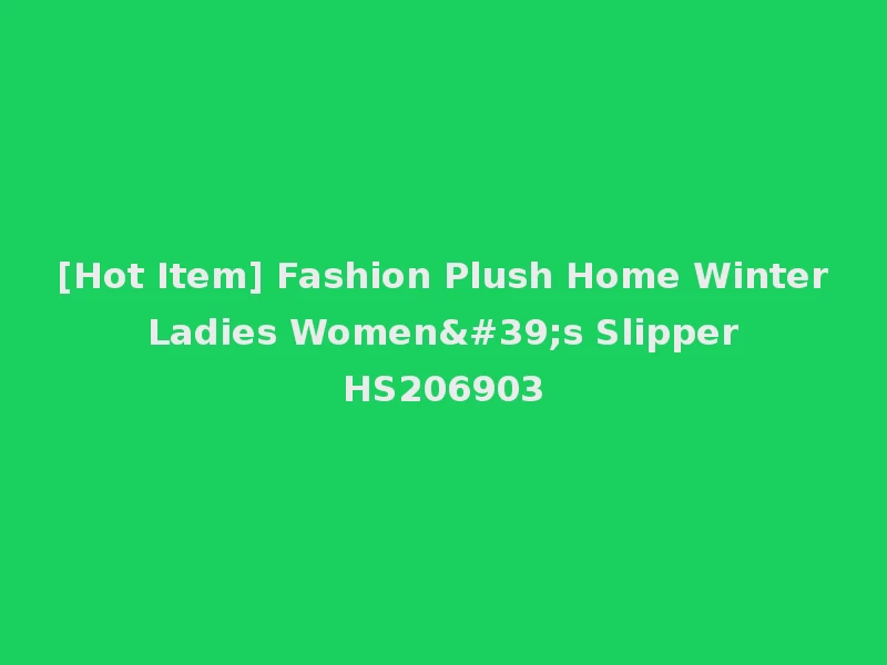 [Hot Item] Fashion Plush Home Winter Ladies Women's Slipper HS206903