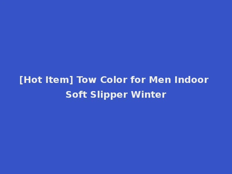 [Hot Item] Tow Color for Men Indoor Soft Slipper Winter