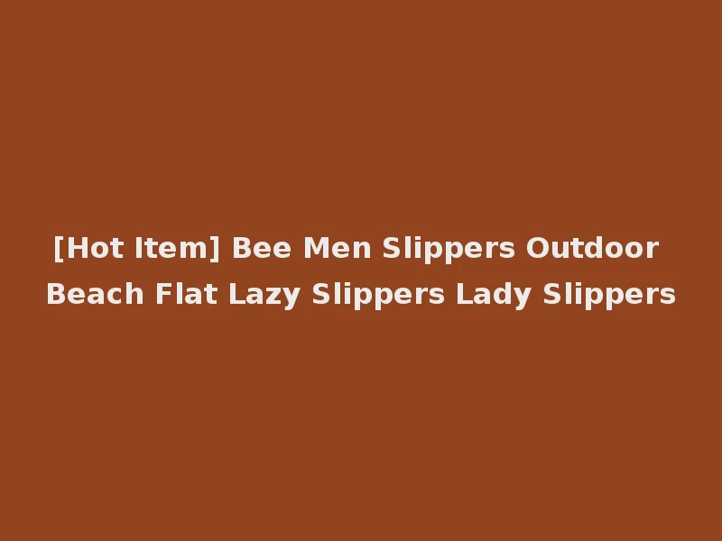 [Hot Item] Bee Men Slippers Outdoor Beach Flat Lazy Slippers Lady Slippers