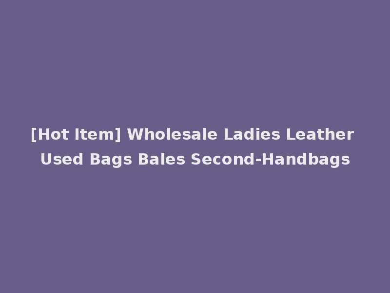 [Hot Item] Wholesale Ladies Leather Used Bags Bales Second-Handbags