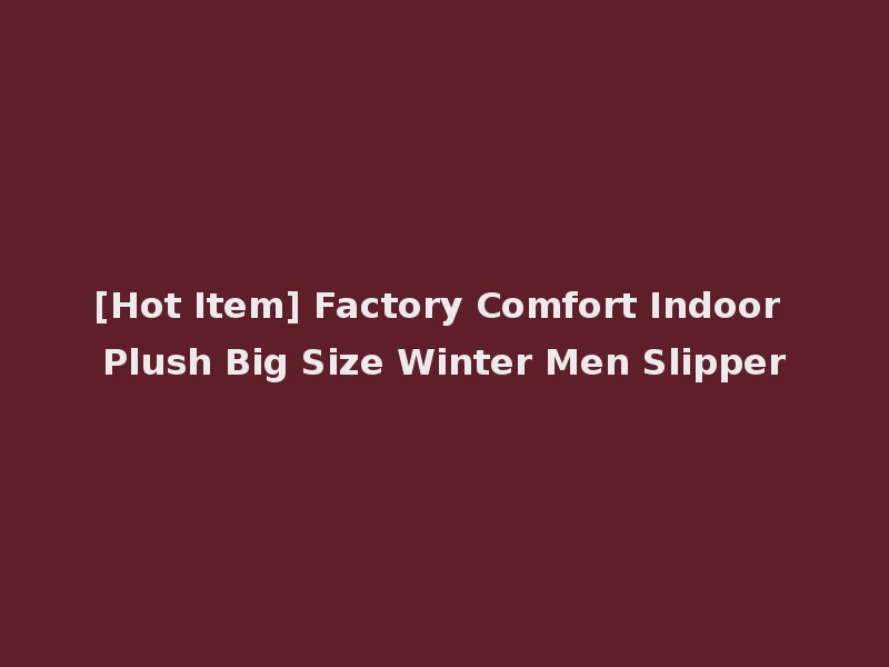 [Hot Item] Factory Comfort Indoor Plush Big Size Winter Men Slipper