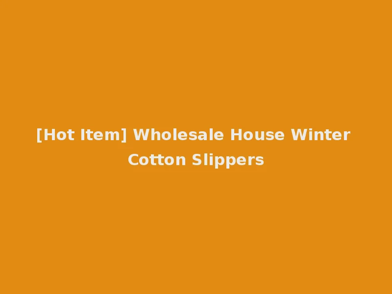 [Hot Item] Wholesale House Winter Cotton Slippers