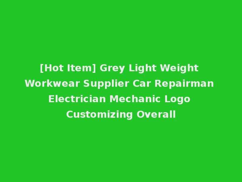 [Hot Item] Grey Light Weight Workwear Supplier Car Repairman Electrician Mechanic Logo Customizing Overall