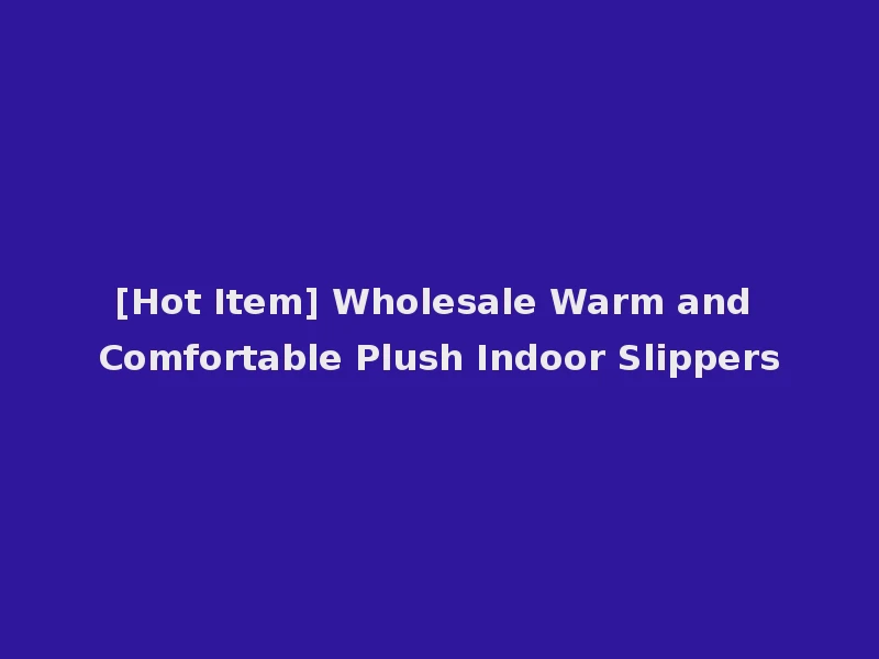 [Hot Item] Wholesale Warm and Comfortable Plush Indoor Slippers
