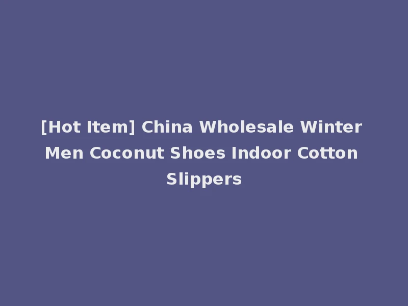 [Hot Item] China Wholesale Winter Men Coconut Shoes Indoor Cotton Slippers