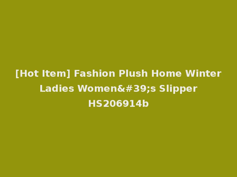 [Hot Item] Fashion Plush Home Winter Ladies Women's Slipper HS206914b
