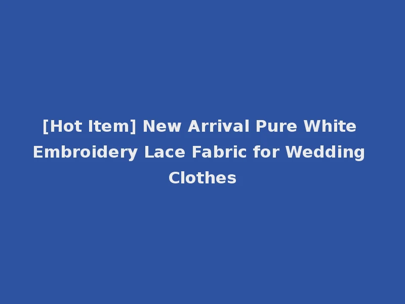 [Hot Item] New Arrival Pure White Embroidery Lace Fabric for Wedding Clothes