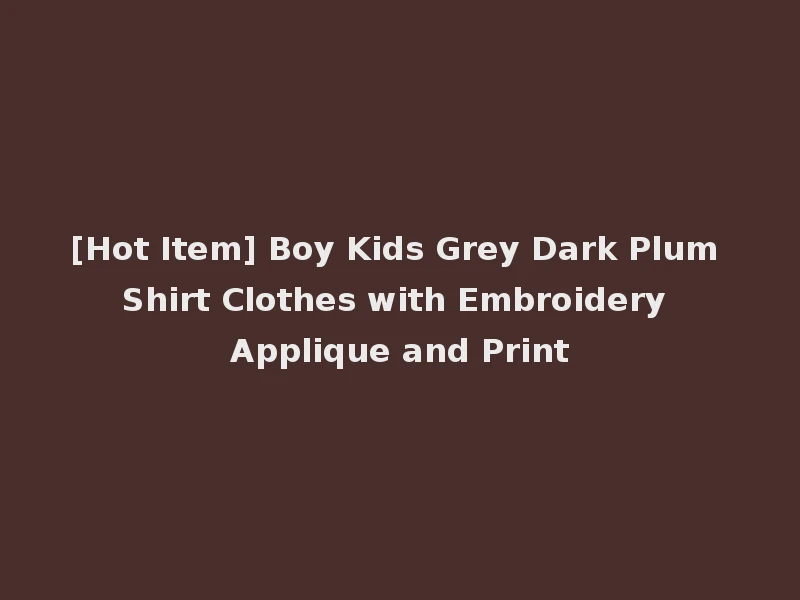 [Hot Item] Boy Kids Grey Dark Plum Shirt Clothes with Embroidery Applique and Print