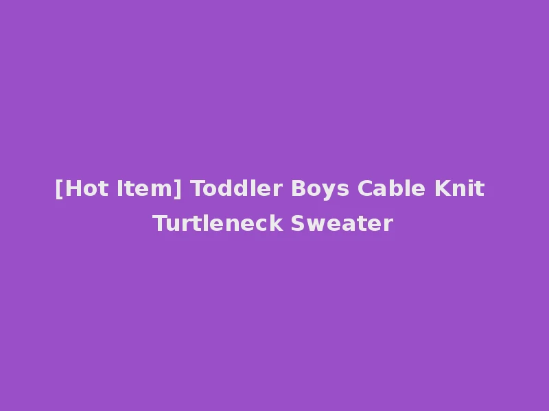 [Hot Item] Toddler Boys Cable Knit Turtleneck Sweater