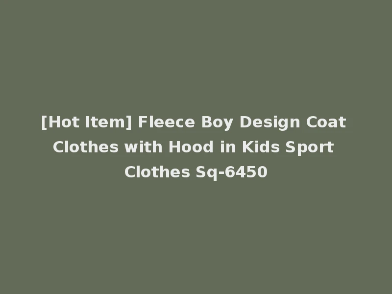 [Hot Item] Fleece Boy Design Coat Clothes with Hood in Kids Sport Clothes Sq-6450
