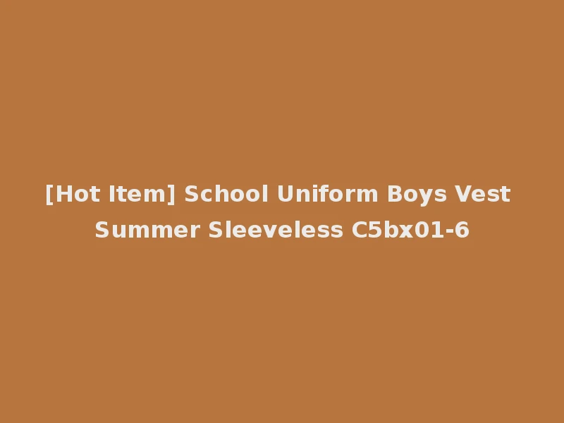 [Hot Item] School Uniform Boys Vest Summer Sleeveless C5bx01-6