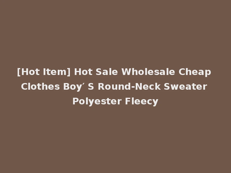 [Hot Item] Hot Sale Wholesale Cheap Clothes Boy′ S Round-Neck Sweater Polyester Fleecy