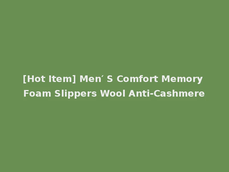 [Hot Item] Men′ S Comfort Memory Foam Slippers Wool Anti-Cashmere